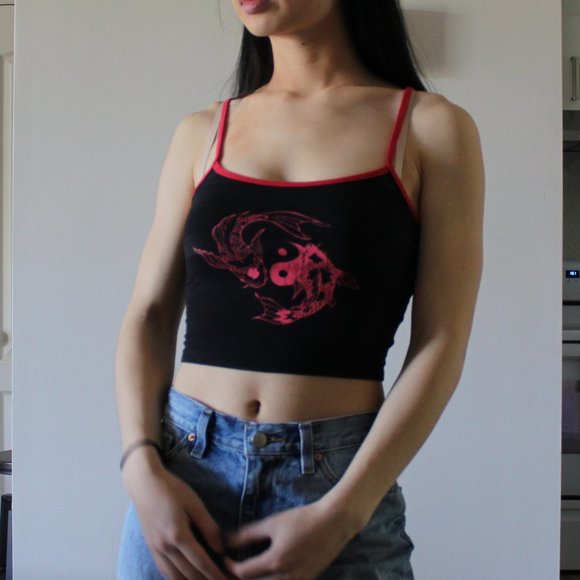 UO Koi Fish Cropped Tank Top - Picture 2 of 3